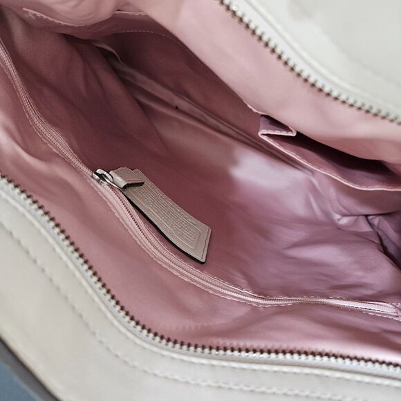 Coach Colette Signature Hobo Bag Leather Cream Shoulder Strap Casual Work Travel - Picture 11 of 16